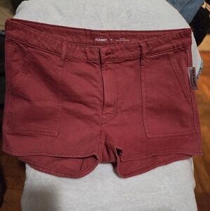 Old Navy Women's High Waist Shorts in Rich Burgundy